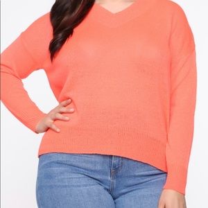 ❌Sold on other STORE! NWT! Neon Coral Sweater 1X